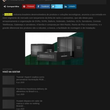 Intelbras entra em novo segmento de mercado com lançamento de linha de racks e acessórios – Blog do Armindo