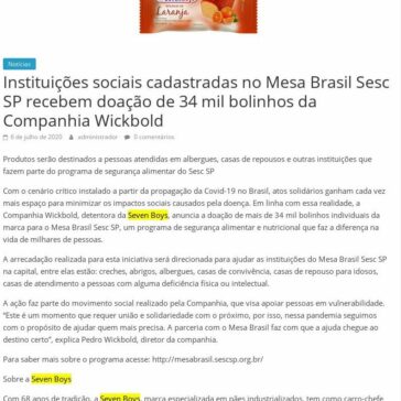 Instituições sociais cadastradas no Mesa Brasil Sesc SP recebem doação de 34 mil bolinhos da Companhia Wickbold – Gastromania