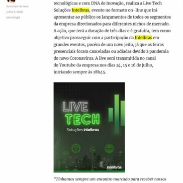 Intelbras se reinventa e apresenta o 1° evento on-line para divulgar seus lançamentos de 2020 – Blog do Armindo