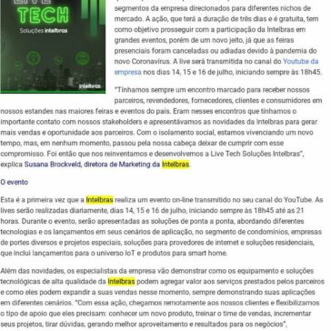 Intelbras inova e realiza evento online para apresentar lançamentos – Ti Bahia