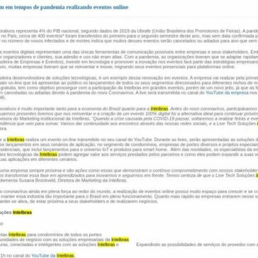 Empresas se reinventam em tempos de pandemia realizando eventos online – Agência O Globo