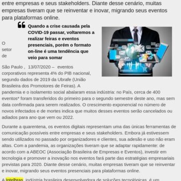 Empresas se reinventam em tempos de pandemia realizando eventos online – Falando de Gestão