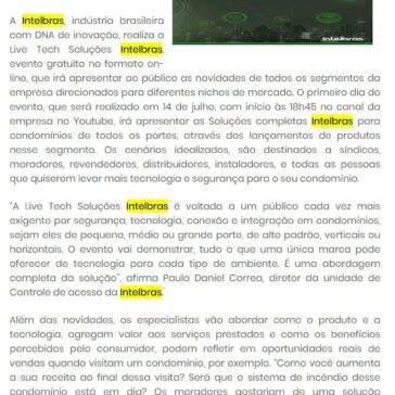 Intelbras apresenta soluções completas para condomínios de todos os portes em evento on-line – Papo Condominal