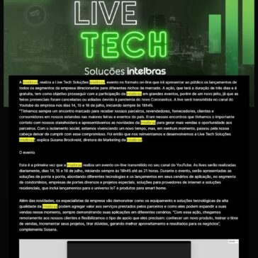 Intelbras apresenta o 1° evento on-line para divulgar seus lançamentos de 2020 – Rmax