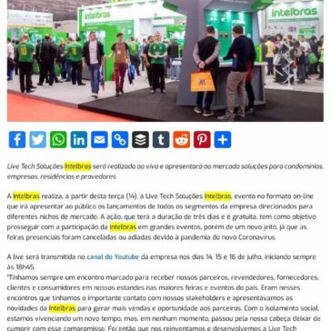 Intelbras apresenta evento on-line para divulgar lançamentos de 2020 – Blog do Moreira