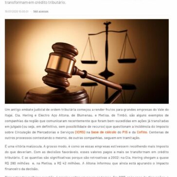 Empresas do Vale do Itajaí conseguem rever créditos tributários na justiça – Contábeis