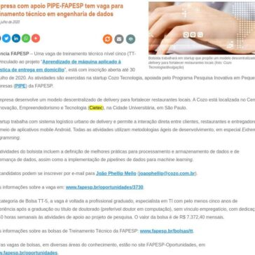 Empresa com apoio PIPE-FAPESP tem vaga para treinamento técnico em engenharia de dados – Agência FAPESP