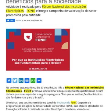 Webinar explica natureza da atividade filantrópica e seus benefícios para a sociedade – FEMIPA