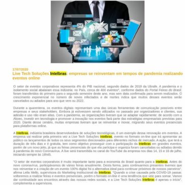 Live Tech Soluções Intelbras: empresas se reinventam em tempos de pandemia realizando eventos online – Feiras do Brasil