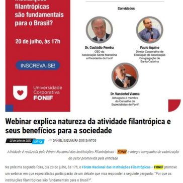 Webinar explica natureza da atividade filantrópica e seus benefícios para a sociedade – Jornal Dia Dia
