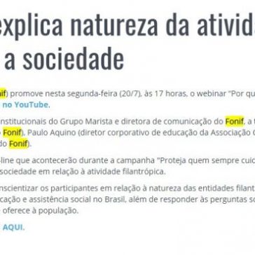 Webinar do Fonif explica natureza da atividade filantrópica e os benefícios para a sociedade – Rede Filantropia