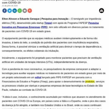Tecnologia brasileira é usada em diversos países no tratamento de pacientes com COVID-19 – FAPESP PESQUISA