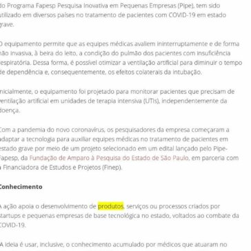 Tecnologia brasileira é usada em vários países no tratamento de pacientes com COVID-19 – Secretaria da Educação do Estado de São Paulo