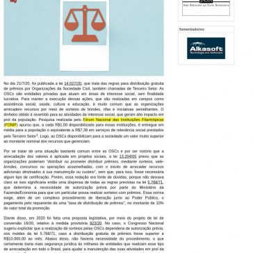 Obrigatoriedade de autorização prévia para realização de sorteios por organizações da sociedade civil: A lei 14.027, de 20 de julho de 2020 – Migalhas