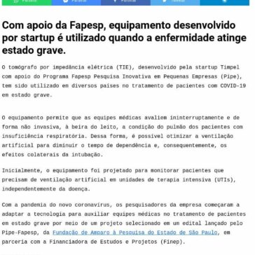 São Paulo: Tecnologia brasileira é usada em vários países no tratamento de pacientes com COVID-19 – DUNA Press