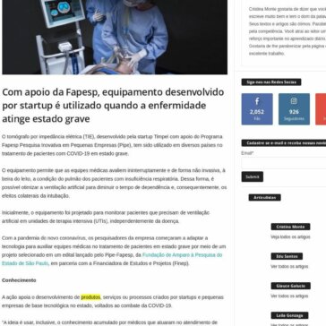Tecnologia brasileira é usada em vários países no tratamento de pacientes com COVID-19 – Na Cuia da Cris