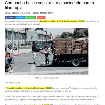 Campanha busca sensibilizar a sociedade para a filantropia – Observatório do 3° Setor