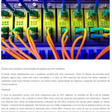 COVID-19: como os provedores de internet regionais estão lidando com a pandemia – SEGS