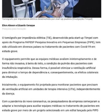 Tecnologia brasileira é usada no tratamentos de casos graves de Covid – Dom Total