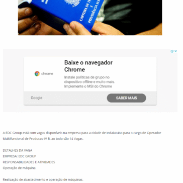 EDC Group está com 14 oportunidades para Operador de Produção em Idaiatuba – Itupeva Agora