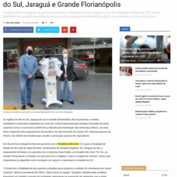 Fundo Empresarial doa respiradores às regiões de Rio do Sul, Jaraguá e Grande Florianópolis – Jornal Alto Vale