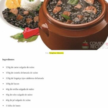 Receita de Feijoada da Pamplona – Comida e Receitas
