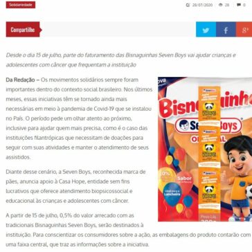 Seven Boys apoia a Casa Hope com a comercialização de bisnaguinhas – Clique ABC