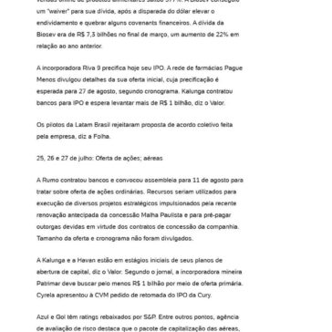 Balanços das blue chips trazem efeitos da Covid: Vírus no Brasil – BOL Notícias