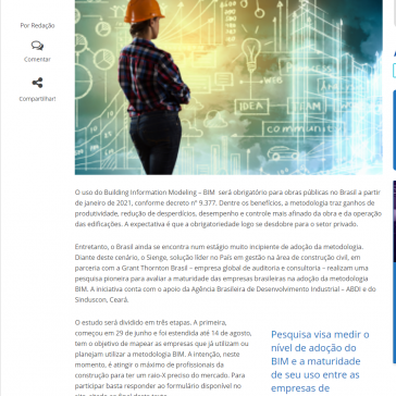 Participação em estudo sobre BIM na construção vai até 14 de agosto – Inforchannel