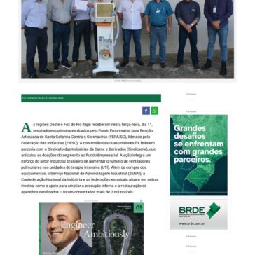 Fundo Fera doa ventiladores pulmonares ao Oeste e Foz do Itajaí – Jornal Sul Brasil