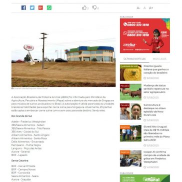 Singapura: Confira a lista de frigoríficos habilitados à exportar miúdos de suínos – Novo Rural