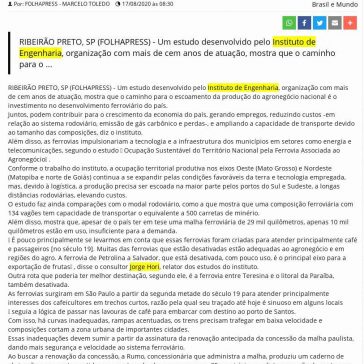 Estudo indica união da ferrovia com o agronegócio para desenvolver o país – DL News