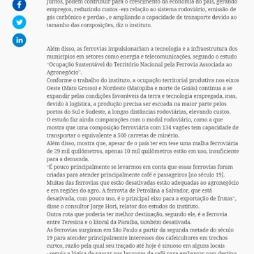 Estudo indica união da ferrovia com o agronegócio para desenvolver o país – Folha de Londrina