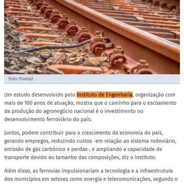 Estudo indica união da ferrovia com o agronegócio para desenvolver o país – O Popular (Online)