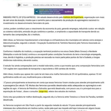 Estudo indica união da ferrovia com o agronegócio para desenvolver o país – Portal do Holanda