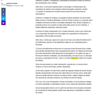 Estudo indica união da ferrovia com o agronegócio para desenvolver o país – Yahoo! Finanças