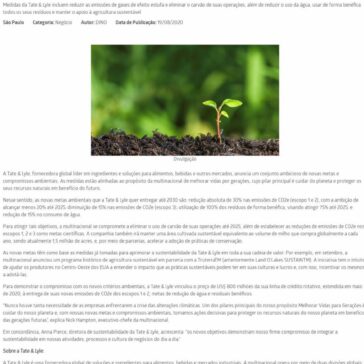 Multinacional líder em ingredientes anuncia novas metas ambientais – Mundo do Marketing