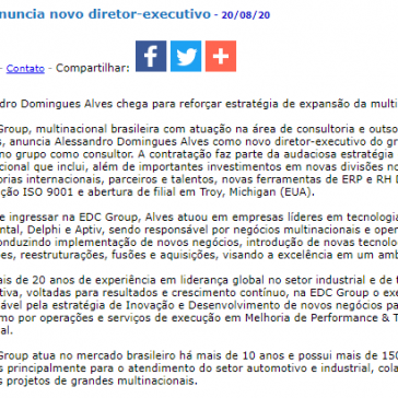 EDC Group anuncia novo diretor-executivo – JorNow