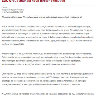 EDC Group anuncia novo diretor-executivo – Portogente