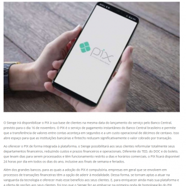 Sienge é a única plataforma para a construção a participar da homologação inicial do PIX – ABEINFO