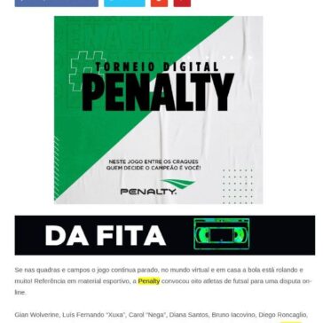 Penalty escala atletas para torneio digital – Grandes Nomes da Propaganda