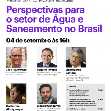 Evento da Kearney debate Marco Legal do Saneamento  e perspectivas para o setor no Brasil