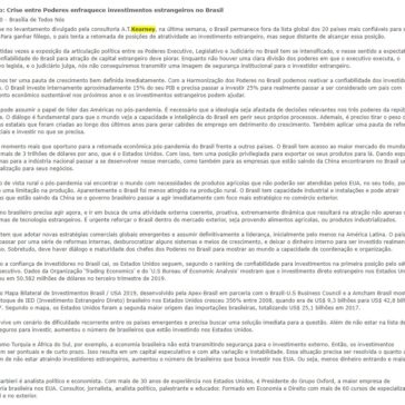 Opinião: Crise entre Poderes enfraquece investimentos estrangeiros no Brasil – Brasília de Todos Nós