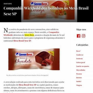 Companhia Wickbold doa bolinhos ao Mesa Brasil Sesc SP – Que Gostoso
