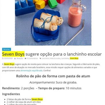 Seven Boys sugere opção para o lanchinho escolar – Comida de Sampa