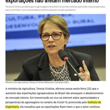 Ministra da Agricultura afirma que exportações não afetam mercado interno – Dom Total