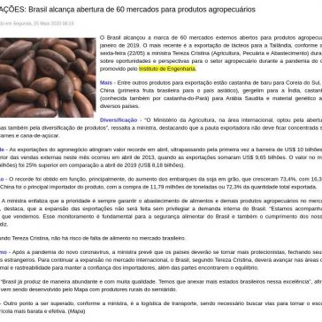 EXPORTAÇÕES: Brasil alcança abertura de 60 mercados para produtos agropecuários – Sistema Ocepar