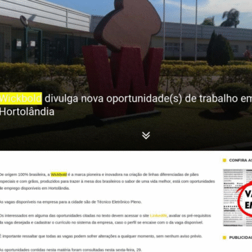 Wickbold divulga nova oportunidade(s) de trabalho em Hortolândia – Notícias de Hortolândia