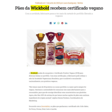 Pães da Wickbold recebem certificado vegano – Gula Certa