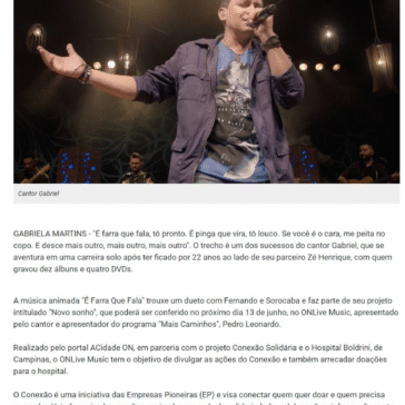Gabriel é um dos convidados especiais de Pedro Leonardo – A Cidade On